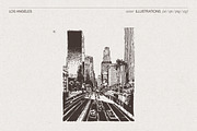 Los Angeles Cityscape Sketches, a Work Illustration by TheMountBirdStudio (Thumbnail 3 of 6)