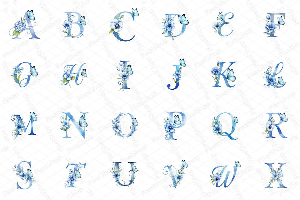 Watercolor Butterfly Alphabet Clipar, an Illustration by DreamPrint404 (Photo 2 of 4)
