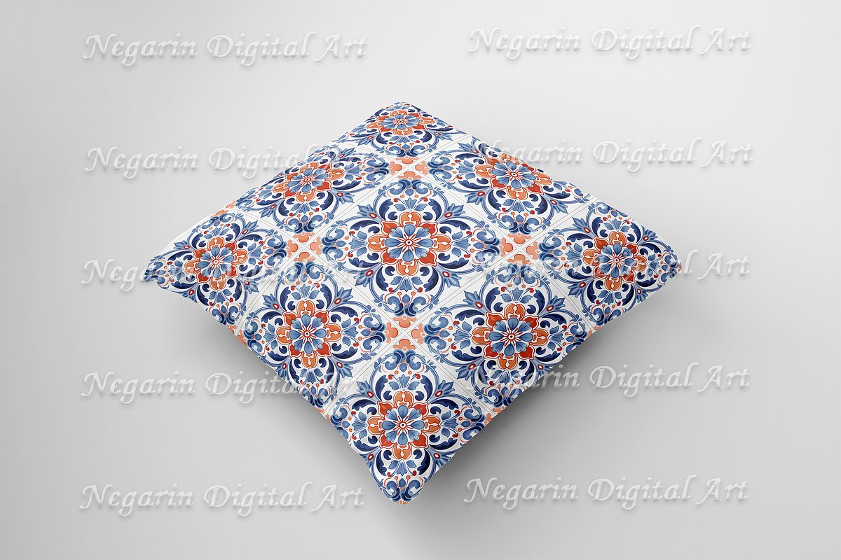 Portuguese Azulejo Pattern Tile V1, a Pattern Graphic by Negarin Digital Art (Photo 6 of 8)