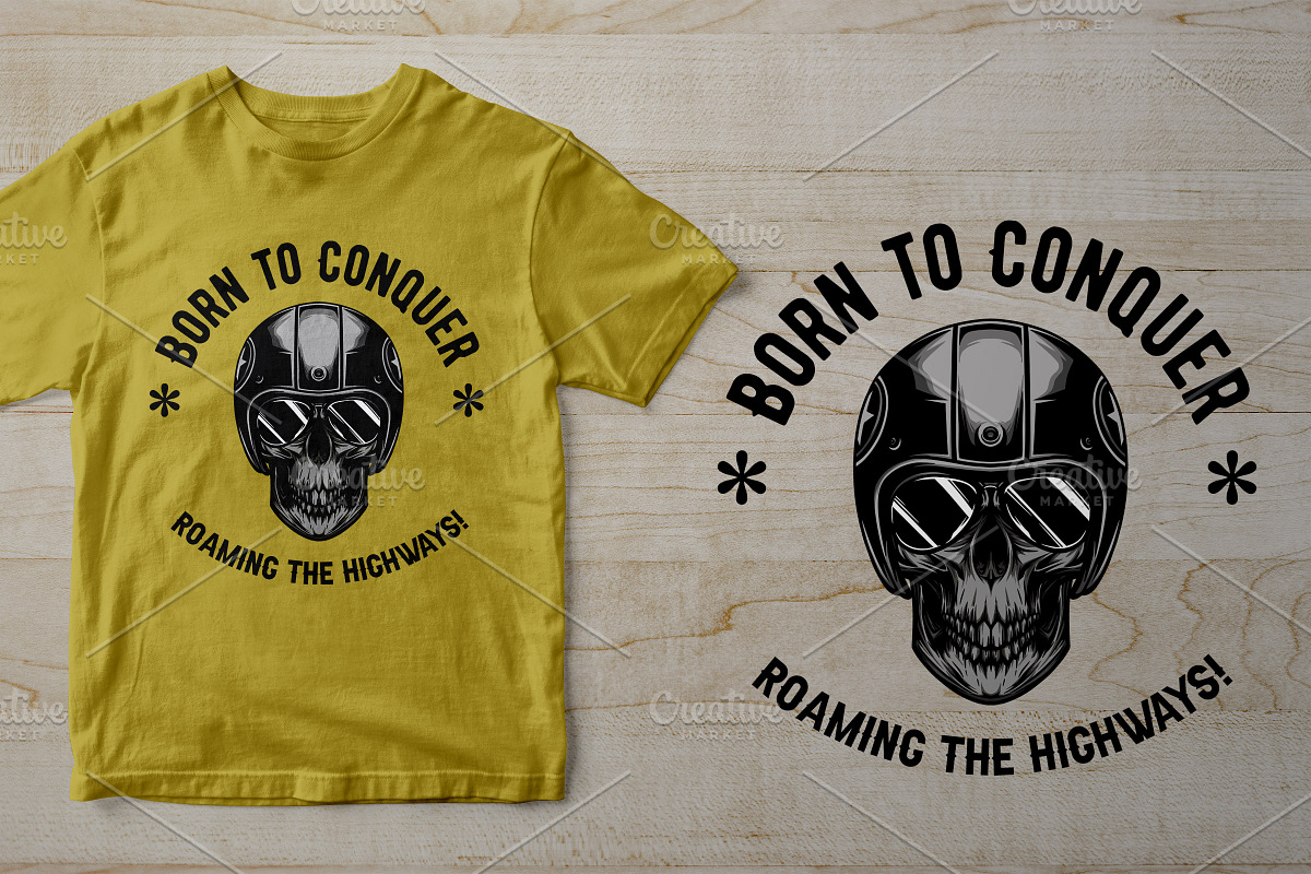 Rider Skull Design Vintage Handdrawn, an Illustration by vectstudio (Photo 3 of 3)