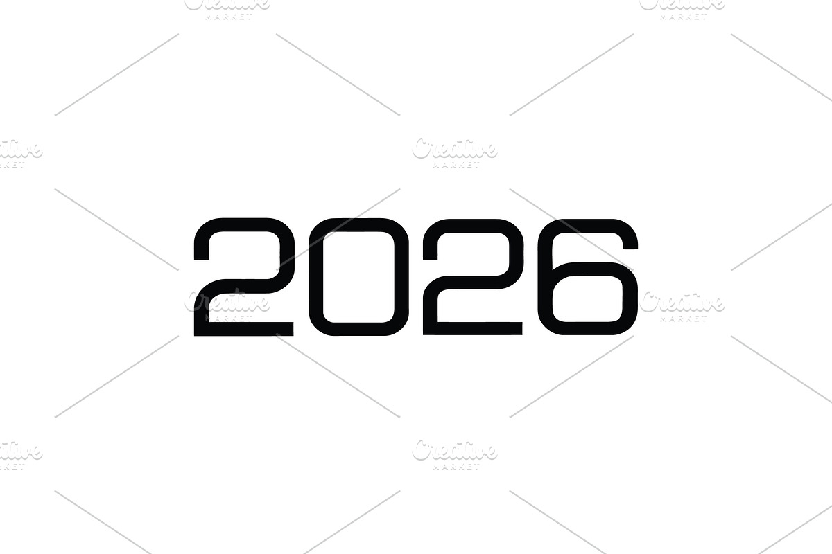 2026 Number Typography Vector Set, a Work Illustration by Vectorium Studio (Photo 8 of 20)