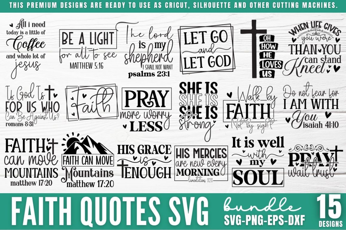 Faith Quotes SVG Bundle, an Object Graphic by Design's Dark (Photo 1 of 13)