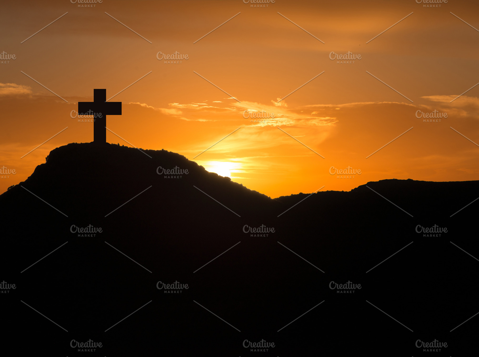 Silhouette of a cross, a Background Photo by Vicente Soler