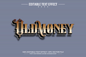 Old money 3D editable text effect, a Layer Style Add-On by nicemorning