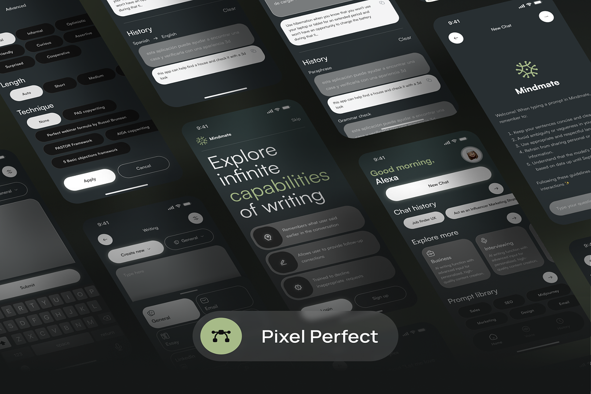 Mindmate - AI Chat BOT App UI KIT, an UI Kit Template by Creative Perspective (Photo 6 of 7)