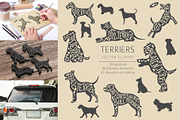 Terrier dogs Silhouettes, an Animal Illustration by pet design shop (Thumbnail 1 of 13)