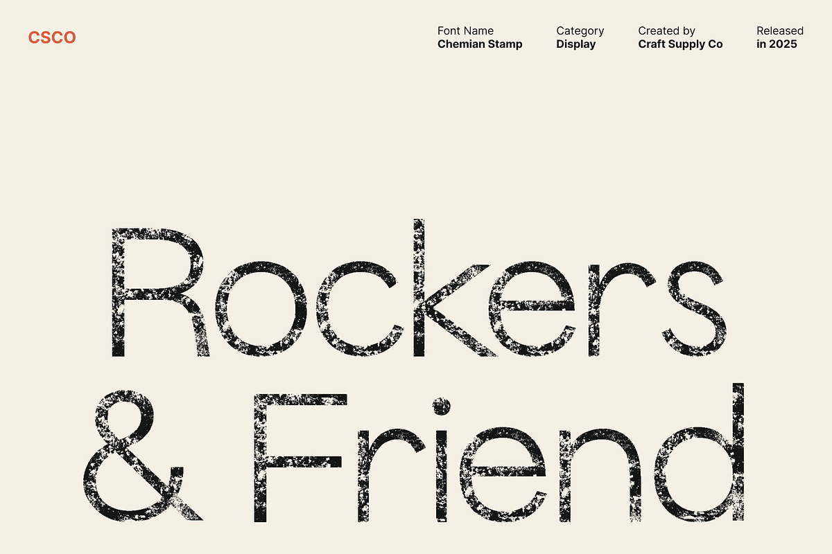 Chemian Stamp, a Sans Serif Font by Craft Supply Co. (Photo 3 of 8)