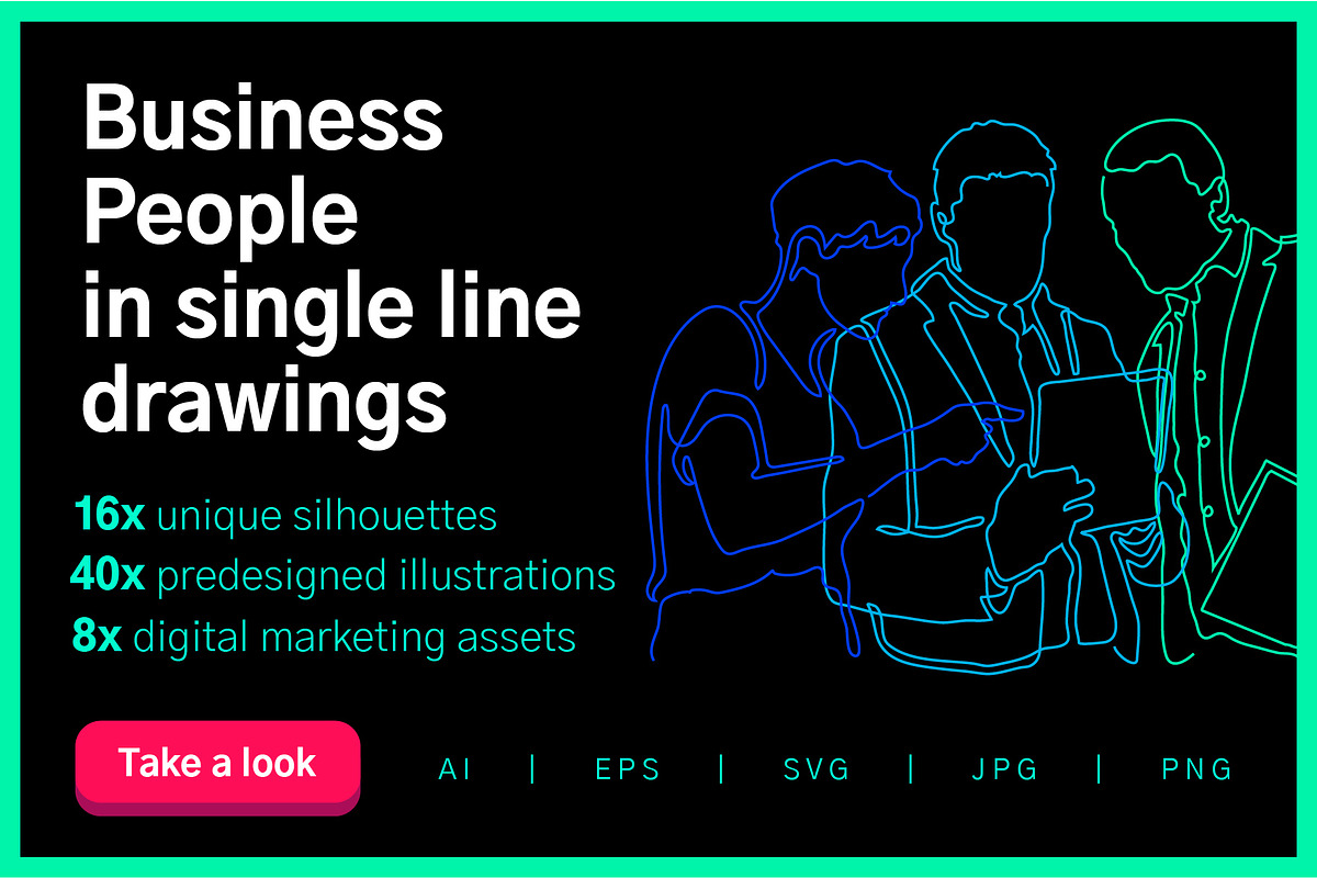 Business people single line drawings, a Person Illustration by ToonPlanet Vector Assets (Photo 1 of 12)