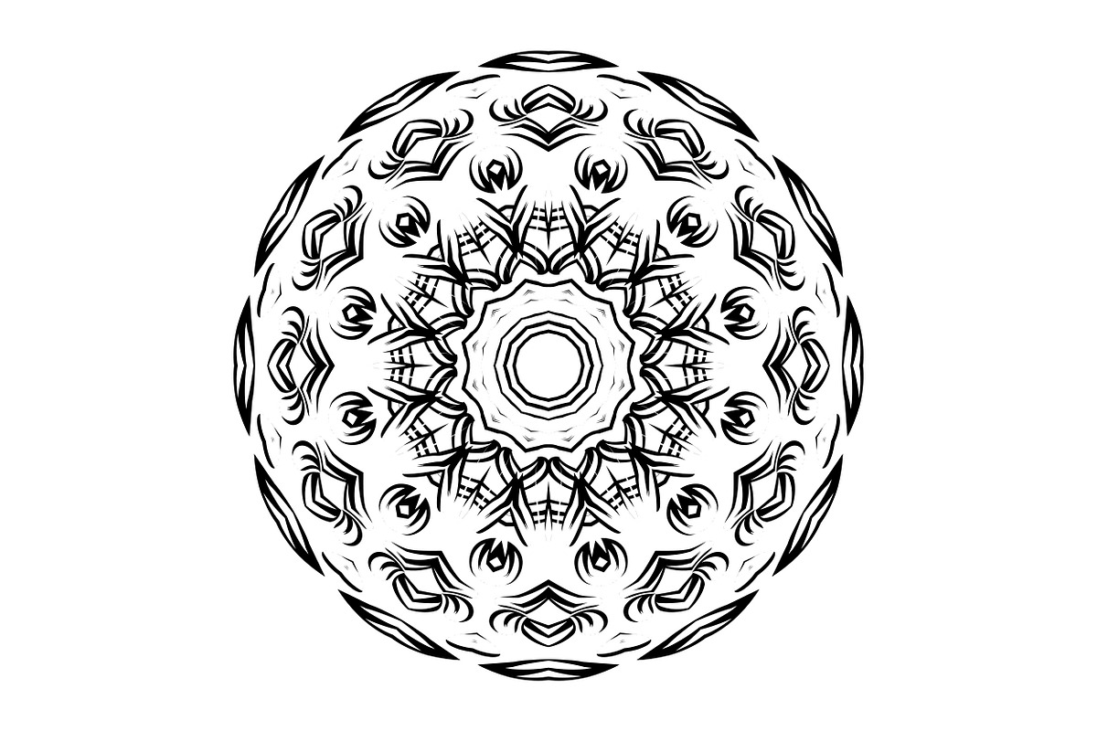 Ornamental Black White Mandala Pack, a Decorative Illustration by NJ Himel (Photo 64 of 103)