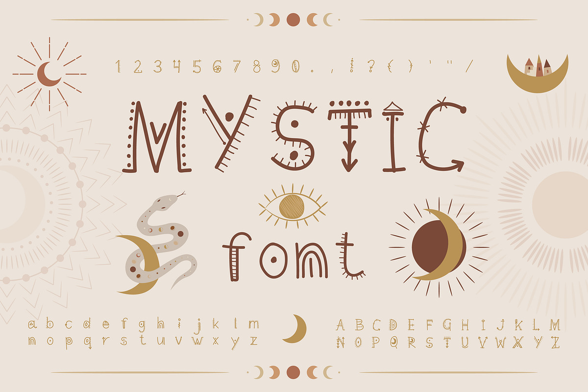 Mystic font. handwritten