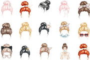 Messy Bun Clip-art, an Illustration by Designking (Thumbnail 2 of 5)