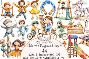 Watercolor Children’s Playground