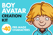 Cartoon Boy Avatar Creation Kit, a Person Illustration by wowu (Thumbnail 1 of 8)