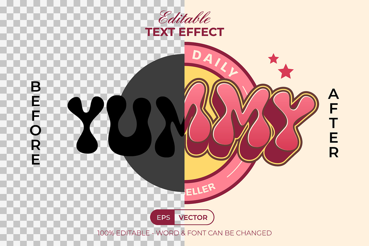 Retro Groovy Editable Text Effect, a Layer Style Add-On by Mockmenot (Photo 2 of 3)