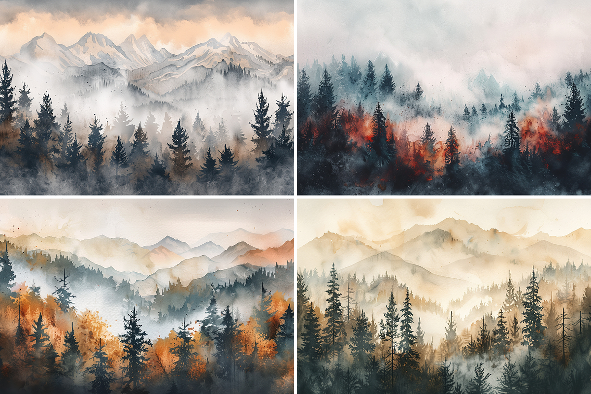 Abstract Mountains Backgrounds, a Background Graphic by Kat Anti (Photo 9 of 10)