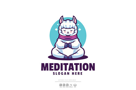 Llama Alpaca Meditation Yoga Logo