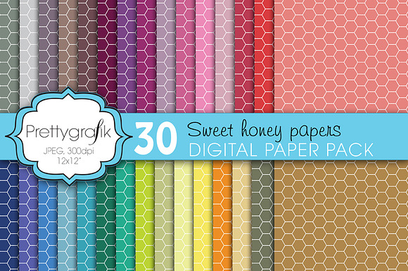 honeycomb hexagonal digital paper preview 3