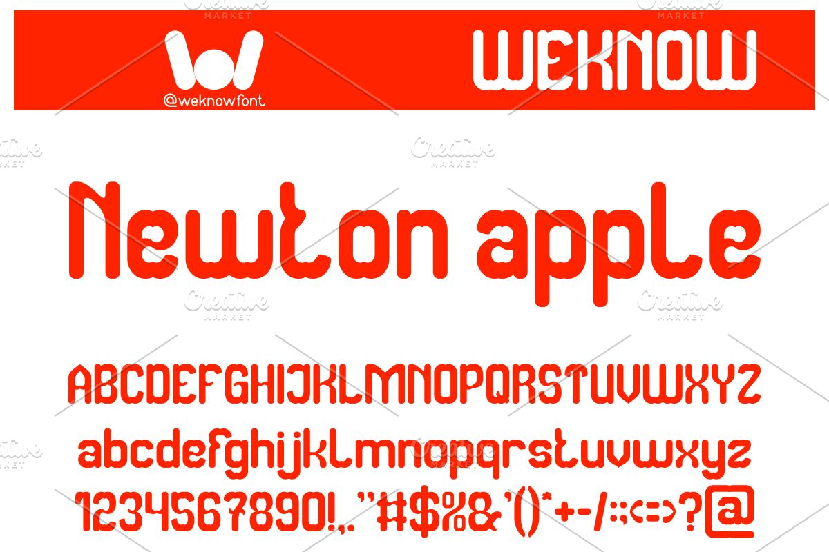 Newton apple font, a Font by weknow (Photo 1 of 8)