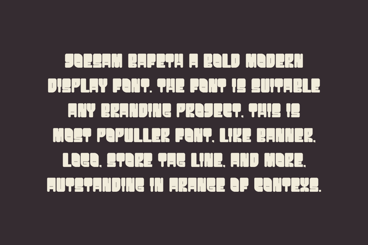 Joesam Bafeth - Thick Bold Font, a Sans Serif Font by Iqsiart Studio (Photo 2 of 9)
