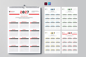 Wall Calendar 2027, a Stationery Template by Cleffon_Graphic_Studio