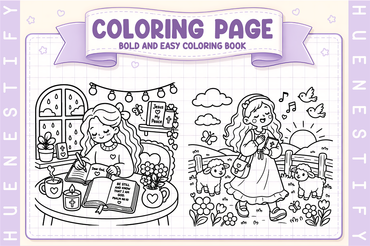 Christian Girls Bold and Easy Book, a Person Illustration by HueNestify (Photo 2 of 4)