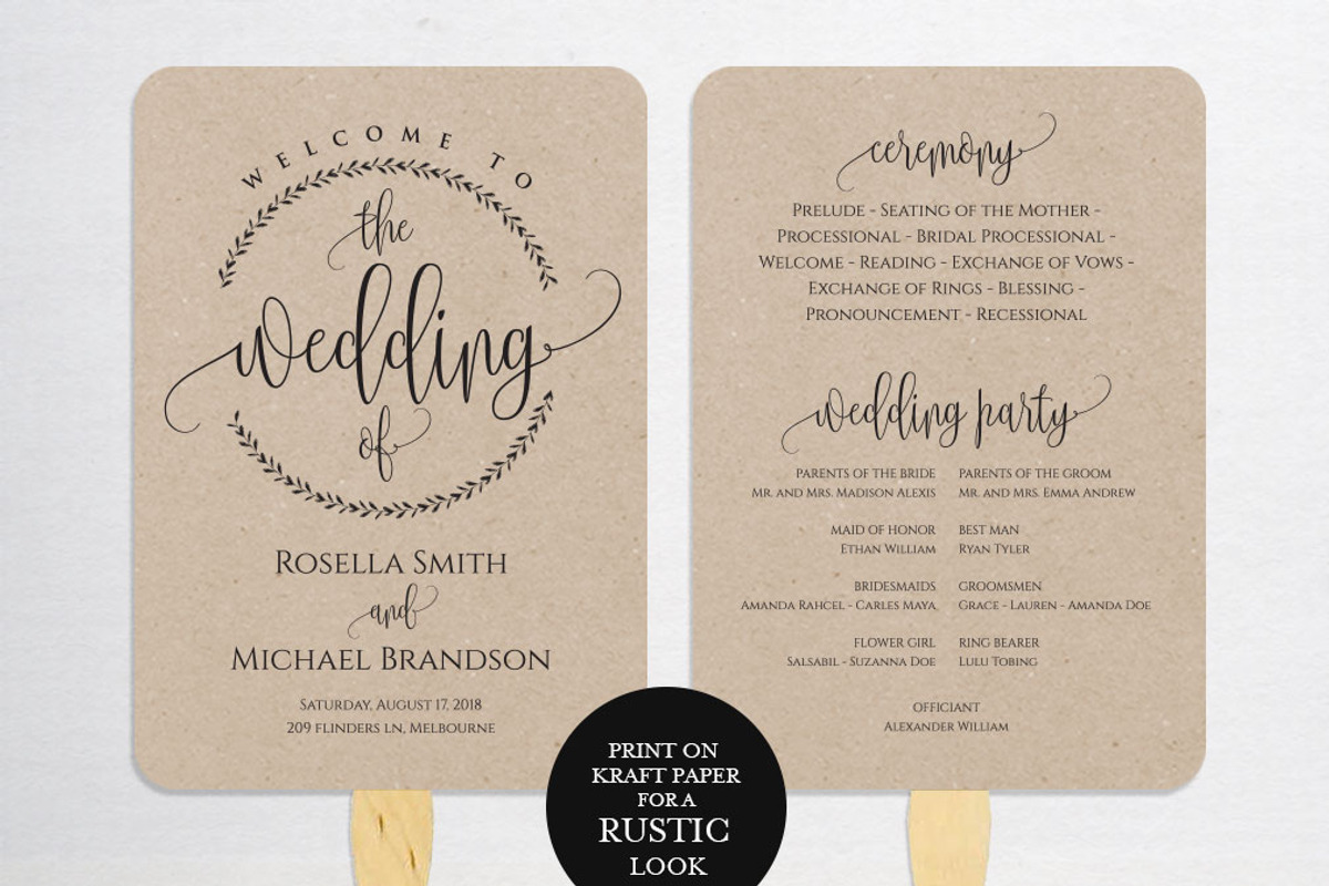 Wedding Program Fan SHR380, an Invitation Template by Shafura_Wedding (Photo 2 of 5)