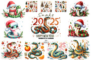 Snake 2025 Watercolor Clipart PNG, a Seasonal Illustration by FITALARTSNEDIGI (Thumbnail 1 of 8)