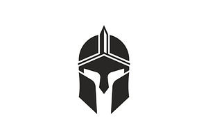 Spartan Warrior Helmet Silhouette, a Branding & Logo Template by Buqancreative