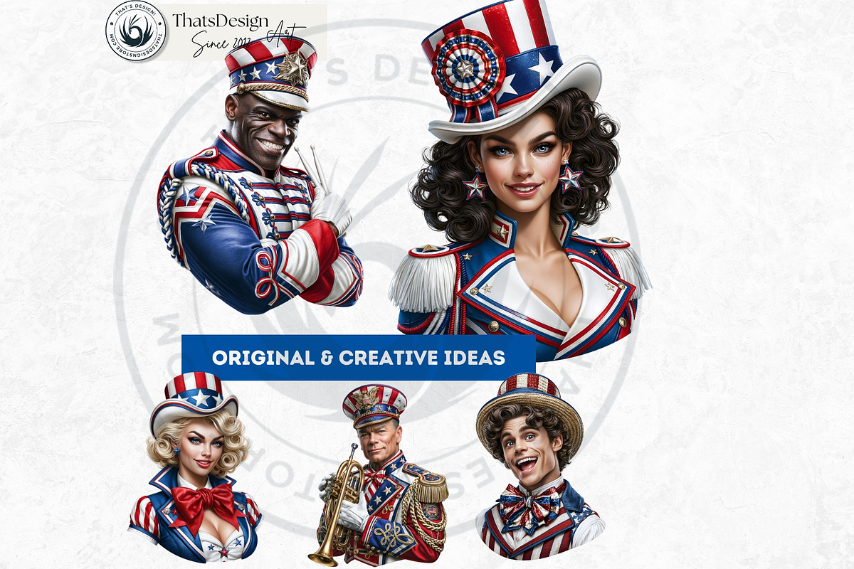 4th of july Patriotic Characters V1, a Person Illustration by ThatsDesignArt (Photo 8 of 12)