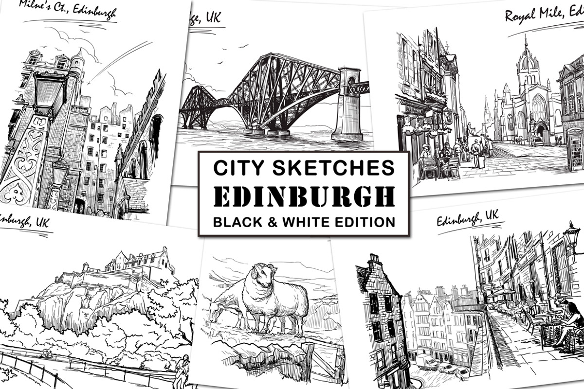 Sketching Edinburgh - Ink Edition, a Person Illustration by AntonPix Studio (Photo 1 of 6)