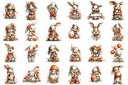 Vintage Easter Spring Bunny Clipart, an Illustration by designcity5 (Thumbnail 2 of 5)
