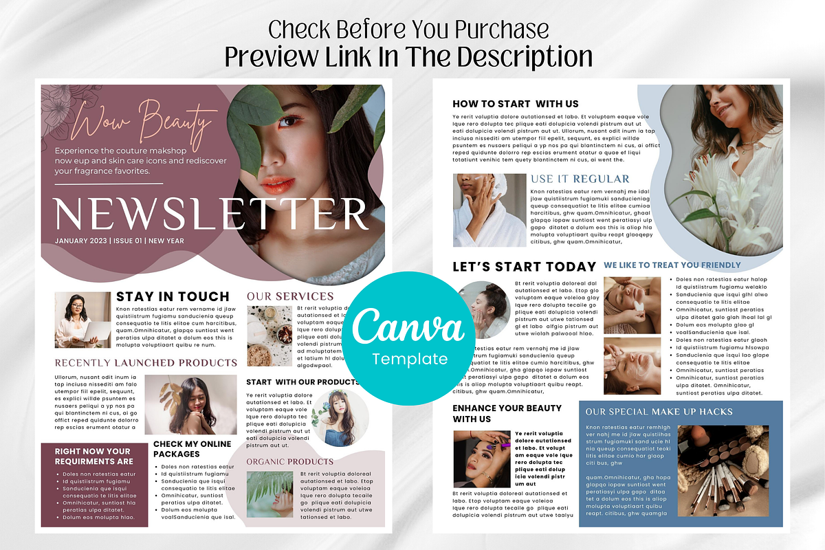 Skincare Canva Newsletter Template, an Email Template by PixelCraft (Photo 2 of 16)