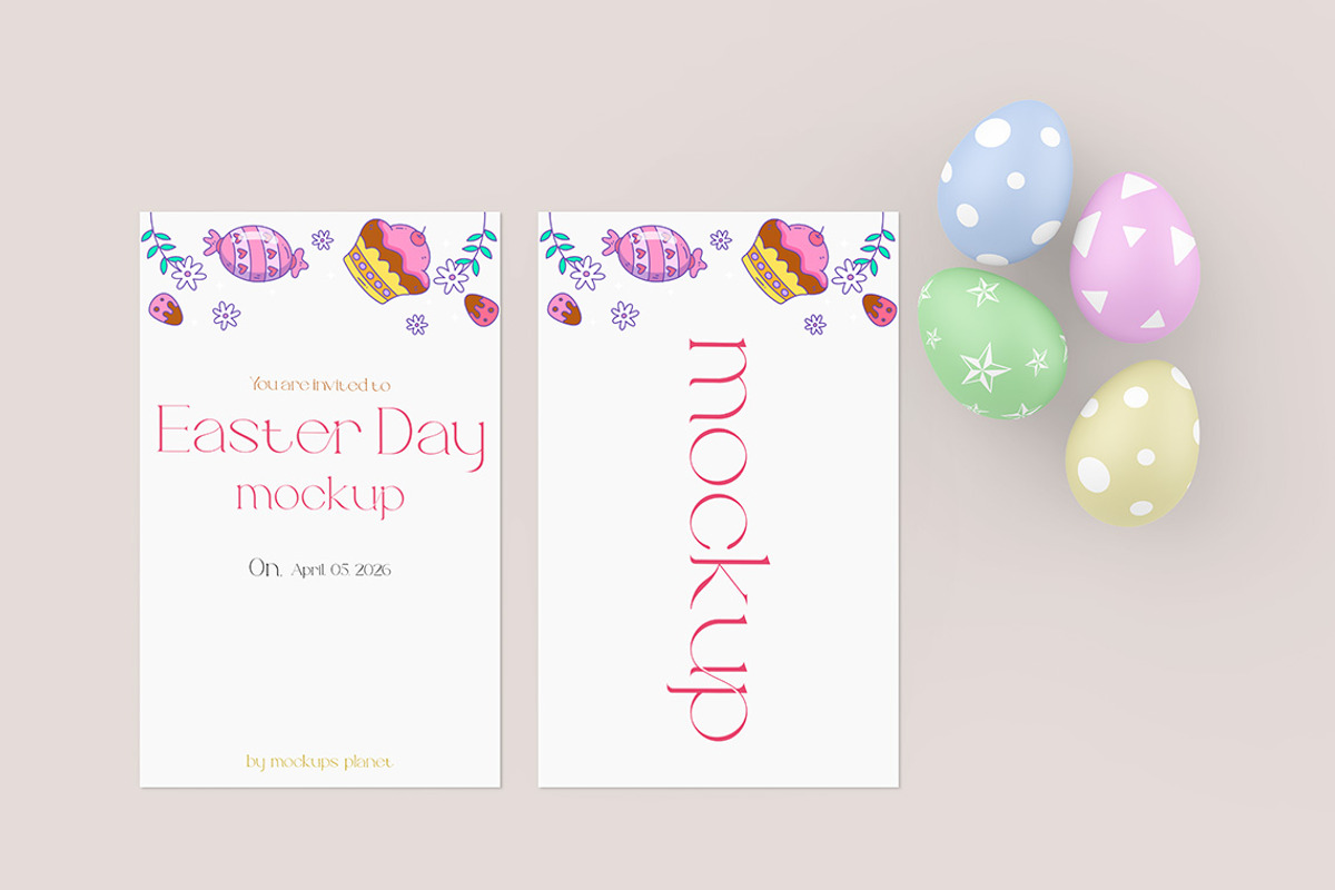 Easter Day Eggs & Card Mockups, a Mockup by Mockups Planet (Photo 5 of 5)