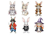 Cute Bunny in Costume PNG, an Illustration by SinaCreation (Thumbnail 3 of 5)