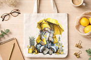 Whimsical Summer Gnome Clipart PNG, an Illustration by Canvas Craft (Thumbnail 7 of 7)