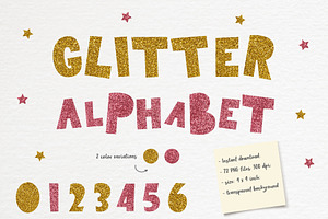 Rose And Gold Glitter Alphabet, PNG