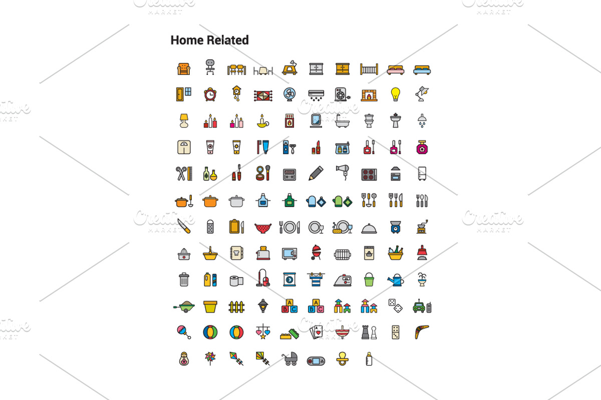 +1000 FILLED LINE ICONS, an Outline Icon by beguima (Photo 13 of 17)