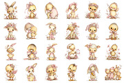Whimsical Easter Animals Clipart, an Illustration by designcity5 (Thumbnail 2 of 5)