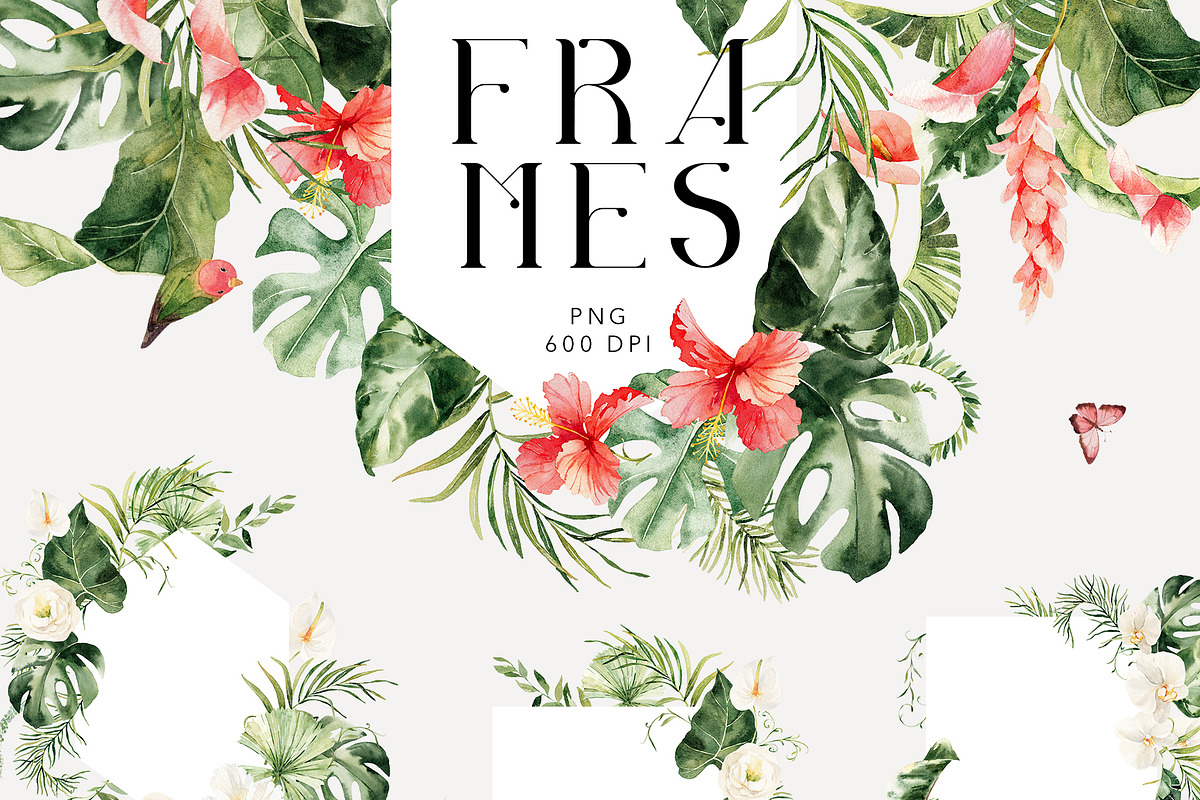 Tropical forest- watercolor greenery, a Decorative Illustration by Pamyatka Shop (Photo 3 of 13)