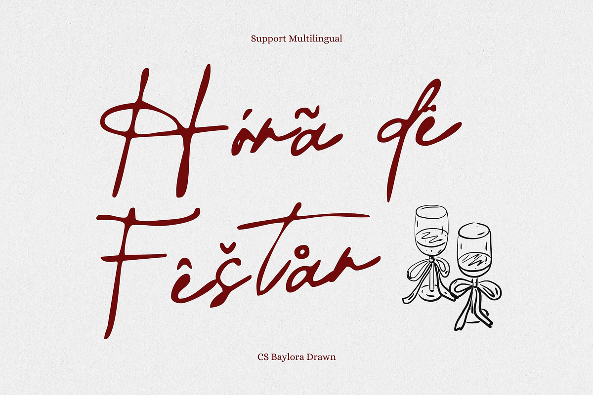 CS Baylora Drawn, a Script Font by Craft Supply Co. (Photo 7 of 8)