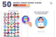 50 Work From Home Icons, an Outline Icon by Dighital (Thumbnail 5 of 10)