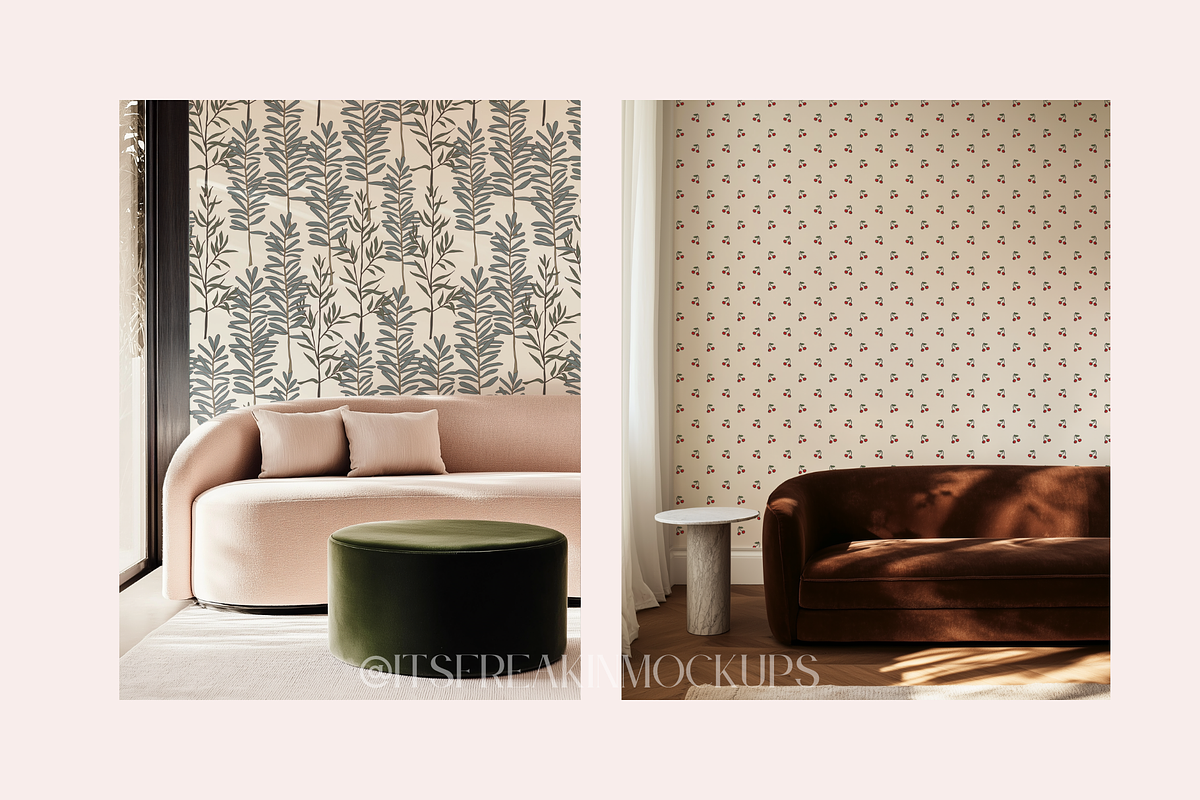 Living Room Wallpaper Mockup Bundle, a Household Mockup by ItsFreakinMockups (Photo 4 of 8)