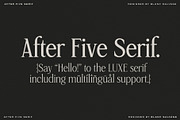 After Five Luxury Serif, a Serif Font by Blanc Salváge (Thumbnail 9 of 9)