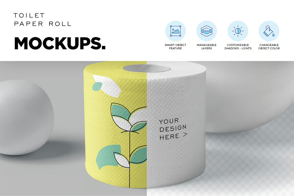 Toilet Paper Mockups, an Advertising Mockup by megostudi0 (Photo 6 of 7)