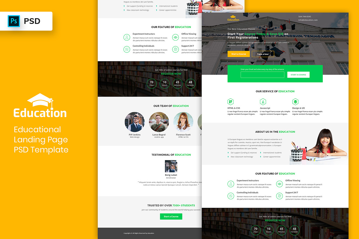Educational Landing Page Template, a Landing Page Template by 3djagan