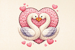 Latch Hook Yarn Valentine Goose PNG, an Illustration by DreamPrint404