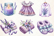 Lavender Pajama Party Spa Day Clipar, an Illustration by Libby Wishes (Thumbnail 7 of 7)