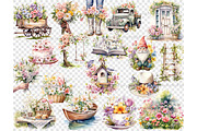Spring Watercolor Clipart Bundle PNG, a Seasonal Illustration by GlamArtZhanna (Thumbnail 5 of 6)