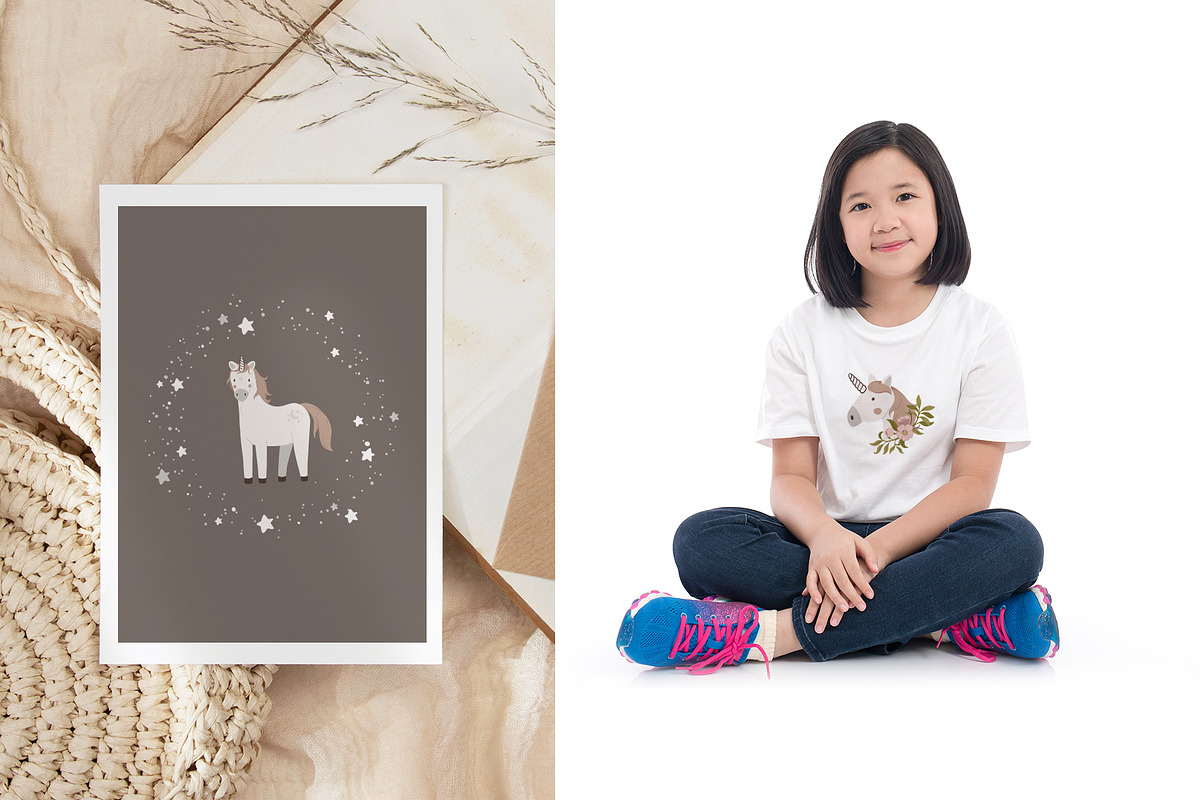 Unicorns, Moon & Rainbow, an Animal Illustration by Nadezhda Mikhailova (Photo 15 of 16)