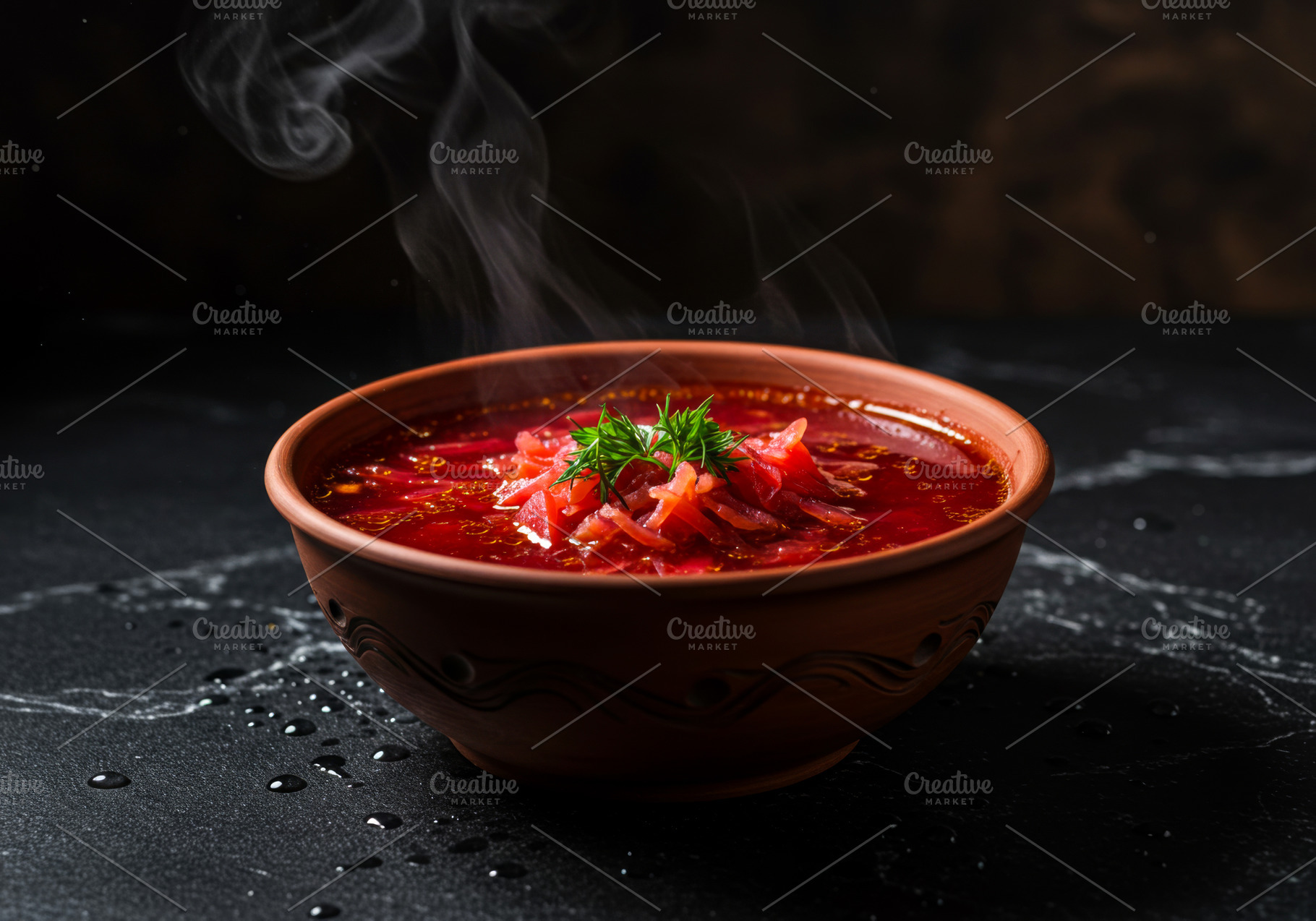 Hot Ukrainian borscht with cabbage a, a Food & Drink Photo by professorinc